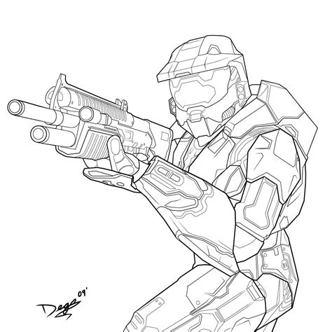 Download, color, and print these Halo coloring pages for free. . Master chief coloring pages